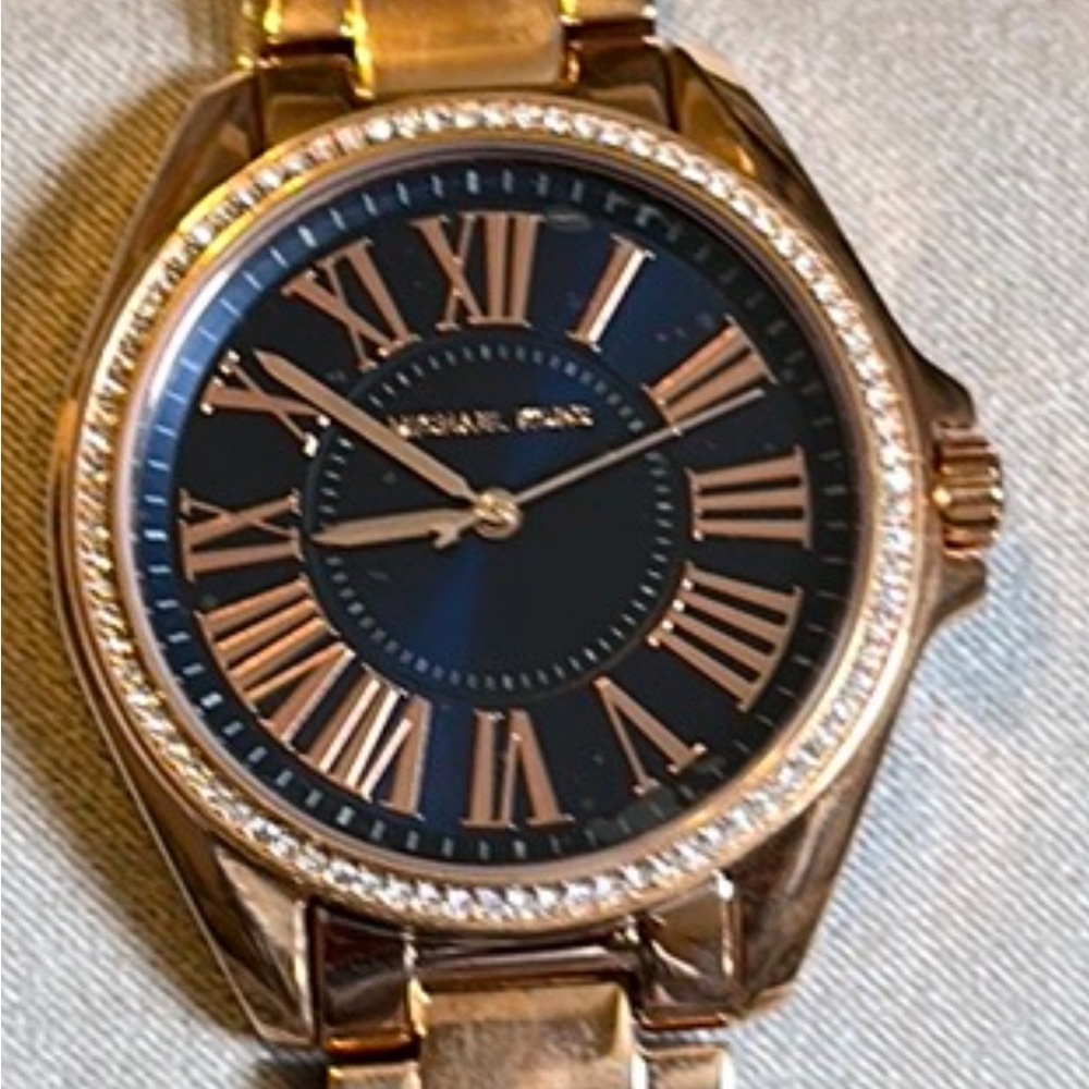 Michael Kors Rose Gold Watch with Black Dial